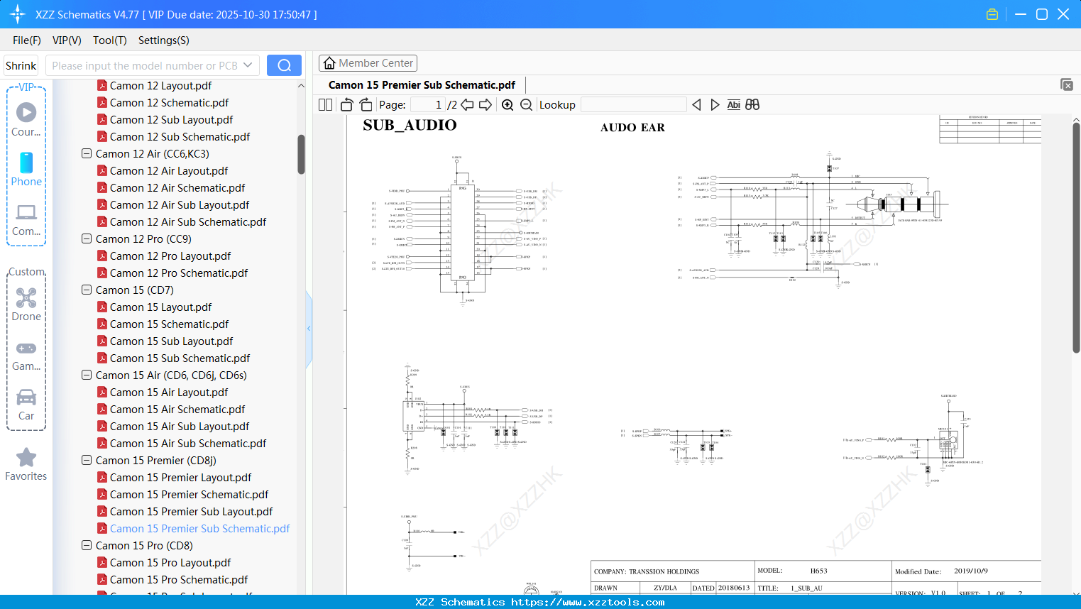 Tecno Camon 15 Premier Sub Schematic